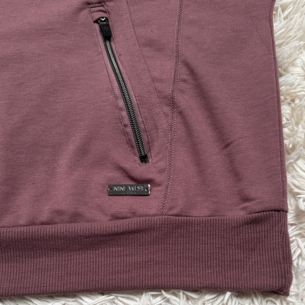 🎉HP🎉 Nine West Active Long Sleeve Hoodie Top 💗Maroon - Picture 7 of 13
